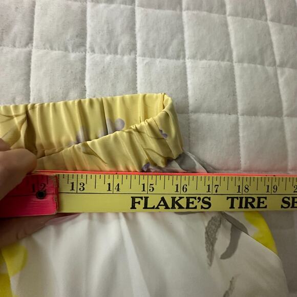 KRISTENSEN DU NORD Skirt Womens 3 US 8 Yellow White Floral Maxi Asymmetric - Picture 6 of 8